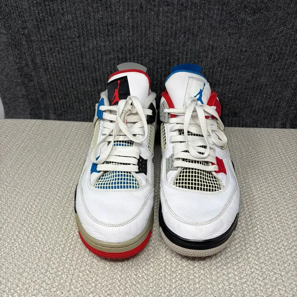 Nike Air Jordan 4 Retro SE What The White Blue Red Men’s Size 12 CI1184-146